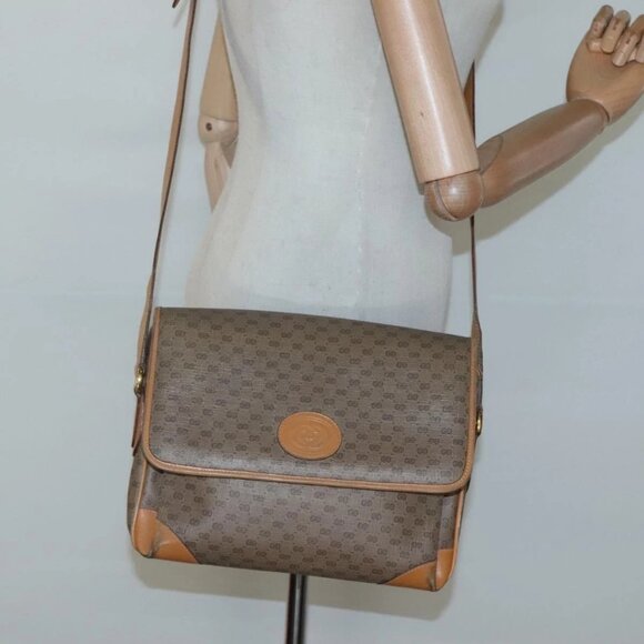 GUCCI Micro GG Supreme Shoulder Bag PVC Beige Gold 001 116 0924 Auth - Picture 1 of 16